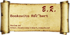 Boskovits Róbert névjegykártya