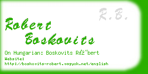 robert boskovits business card